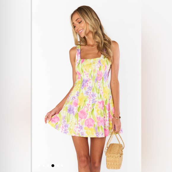 Prim Mini Dress in Blooming Tulips, Show Me Your MuMu Size: Small S - Picture 3 of 6